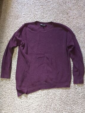 Athleta Deep Plum Asymmetrical Crewneck Pullover